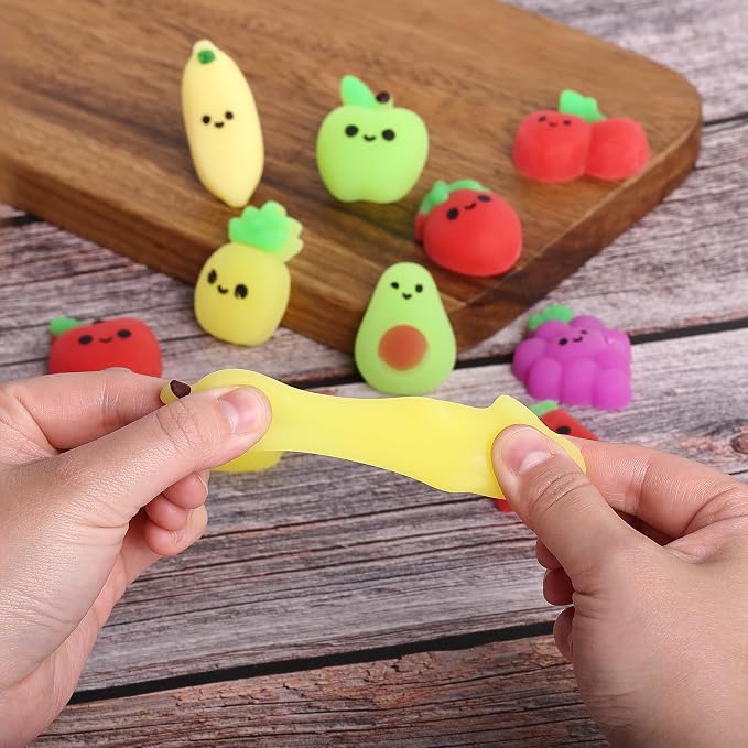 Mr. Pen- Fruit Squishy Toys, 12 Pack, Washable Twistable Stretchy Squishies | Soft Stress Relief Sensory Toys for Squeezing, Kids’ Gifts, Party Favors & Classroom Rewards
