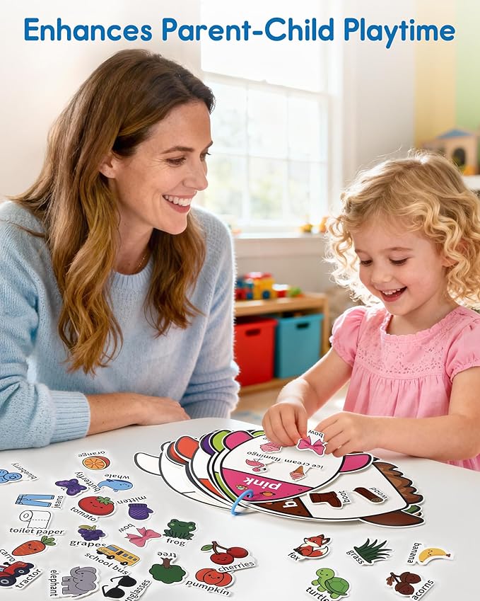 Montessori Busy Book Color Sorting Toys for Kids Ages 3+, Preschool Learning Activities & Educational Toys, Children Quiet Book with Sensory Fine Motor Skills Matching Games for Boys Girls