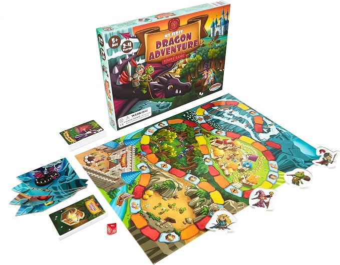 JH5 My First Dragon Adventure Board Game for Kids Ages 5+, Family Game | Introduction to fantasy adventure for kids. Easy to learn, exciting hands-on dragon fun, perfect for family game night.