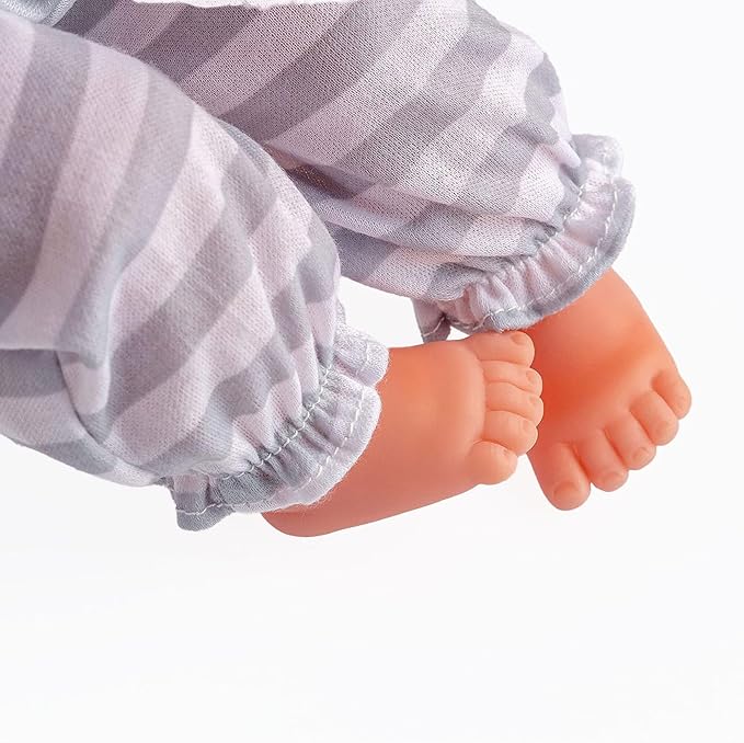 15" Realistic Soft Body Baby Doll with Open/Close Eyes | JC Toys - Berenguer Boutique | Bottle & Pacifier | Grey | Ages 2+