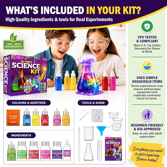 Jim&Gloria Science Kits for Kids Age 5-7 8-12 Year Old Birthday Gifts for Girls Boys, Learning & Educational Toys, Stem Toys, Chemistry Set, Science Experiments for Kids Volcano Projects