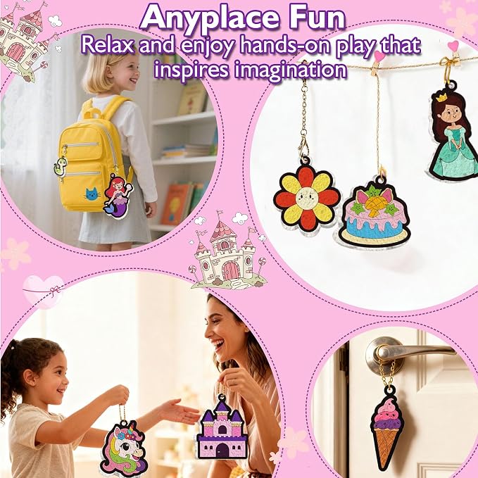 Magic Puffs 3D Art Craft, Princess & Unicorn Crafts for Kids, DIY Foam Texture Painting & Inflate Activity – Easy, Mess-Free Creative Fun, Ideal Christmas Birthday Gifts for Girls Boys Age 4-10