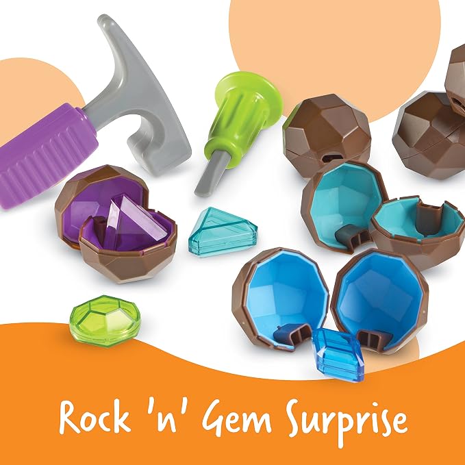 Learning Resources Rock 'n Gem Surprise | Sorting and Matching for Toddlers, Learn to Sort Colors and Shapes, Fine Motor Skills Toy, Learning Toys for Preschool