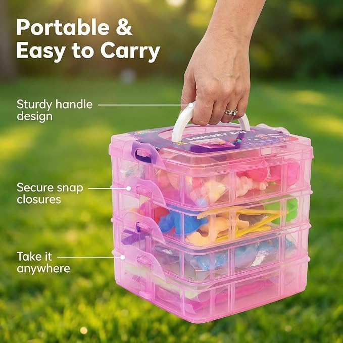 AGENTLAN Stackable Sensory Bin, Unicorn & Pet Sensory Sand Play Set | Unicorn and pet sand box with play sand, sensory toys for toddlers boys and girls, gift for girls ages 3-8