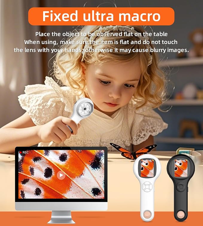 Microscope for Kids, Mini Pocket Handheld Kid Microscope for Toddlers, Educational Science Kit Toys, Christmas Birthday Gifts Toys for 3 4 5 6 7 8 9 10 Year Old - Panda
