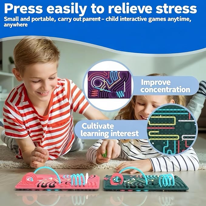 2 Pack Sensory Activity Boards, Sensory Fidget Toys for Stress Relief | Quiet Sensory Toys, Fidget Toys for Adults and Kids, 28 Colorful Strings, Screen-Free Travel Activity for Car and Airplane