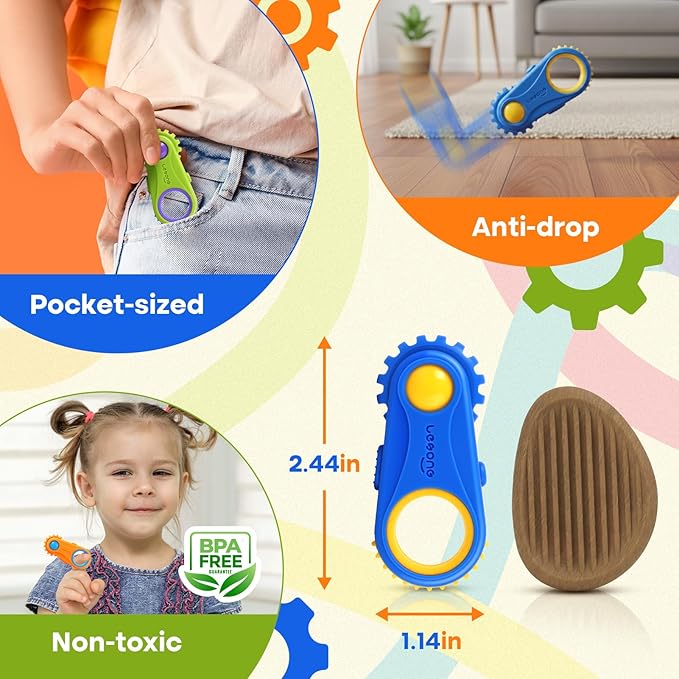 LESONG Fidget Toys Finger Fidget for Kids: 3 Pack 5-in-1 Compact Versatile Sensory Fidgets for Kids, ADHD, Autism - Stress Relief Calming Toys for Classrooms, Travel & Gifts