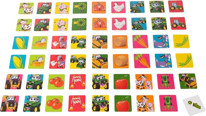 John Deere Kids Matching Game - Farm Themed Memory Game for Toddlers and Kids - John Deere Toys - Preschool Games and Learning Activities - 27 Matches - Ages 3 Years and Up | For Toddlers And Kids, Preschool Games And Learning Activities, John Deere To...