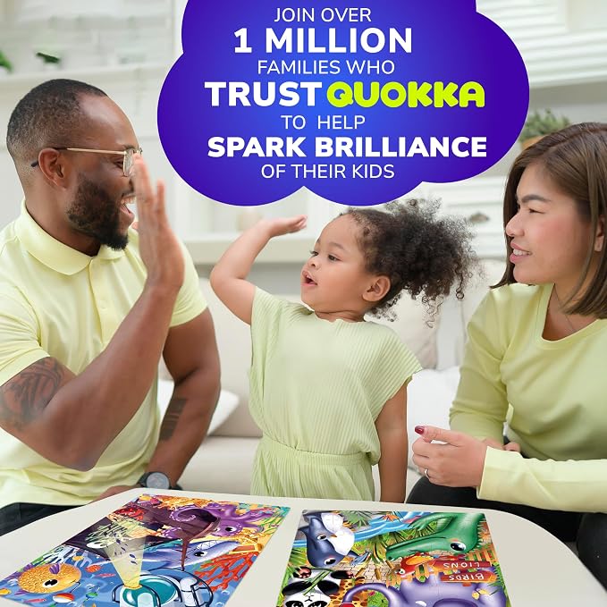 60 Piece Puzzles for Kids Ages 4-6 - 4 Jigsaw Toddlers Puzzles Ages 3-5 | Zoo, Dogs, Animals Puzzles for Children Ages 6-8 - Educational Gift Game for Boys and Girls
