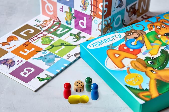 ABC Zoo Alphabet Board Game: Learn Letters & Words, Kids Ages 3-6 Gift | Letter Recognition, Vocabulary & Phonics Game, Preschool Toy, Family Game Night, Gift for a 4 Year Old Girl or Boy