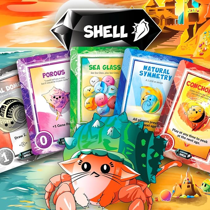 Doomlings Castle Glass Expansion – 37 New Traits, 2 Ages & Mystery Holofoil Card Bolster Pack – Board Game Expansion Adds Fish Shell Coral Classes & Bonus Point System for Collectors & Players