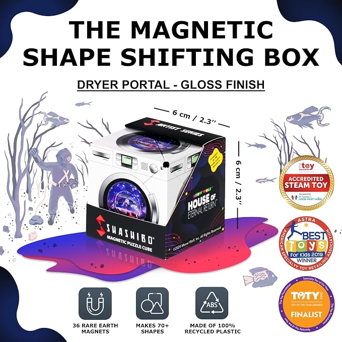 Shashibo DODECA Magnetic Puzzle Cube, Stress Relief Fidget Toy | 100+ Possible Shapes, Sensory Fidget Toy For Adults & Kids, Fun Shape Shifting Puzzle Box For All Ages