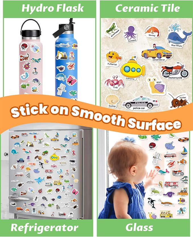 Walenced Reusable Sticker Book for Toddlers, Stickers for Kids, Toddler Toy | Toddler Craft Activities, Toddler Travel Toys, Boy Girl Birthday Gifts, Airplane Travel & Road Trip Essentials Kids