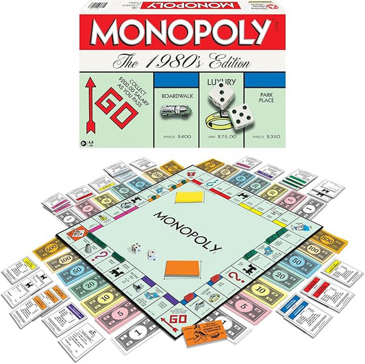 Monopoly The 1980's Edition, with Original Art, by Winning Moves Games USA | Includes Classic Tokens, For 2 to 8 Players, Ages 8+