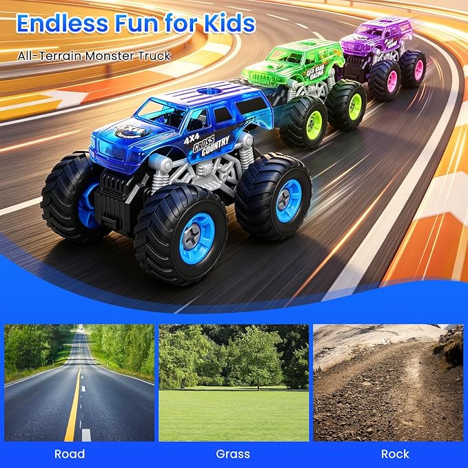Take Apart Monster Truck Toys for Kids Age 4-7, STEM Monster Trucks | Electric Drill & Storage Box, Educational Building STEM Toys for Kids, Christmas & Birthday Gifts for Boys Girls 3-5 4-8