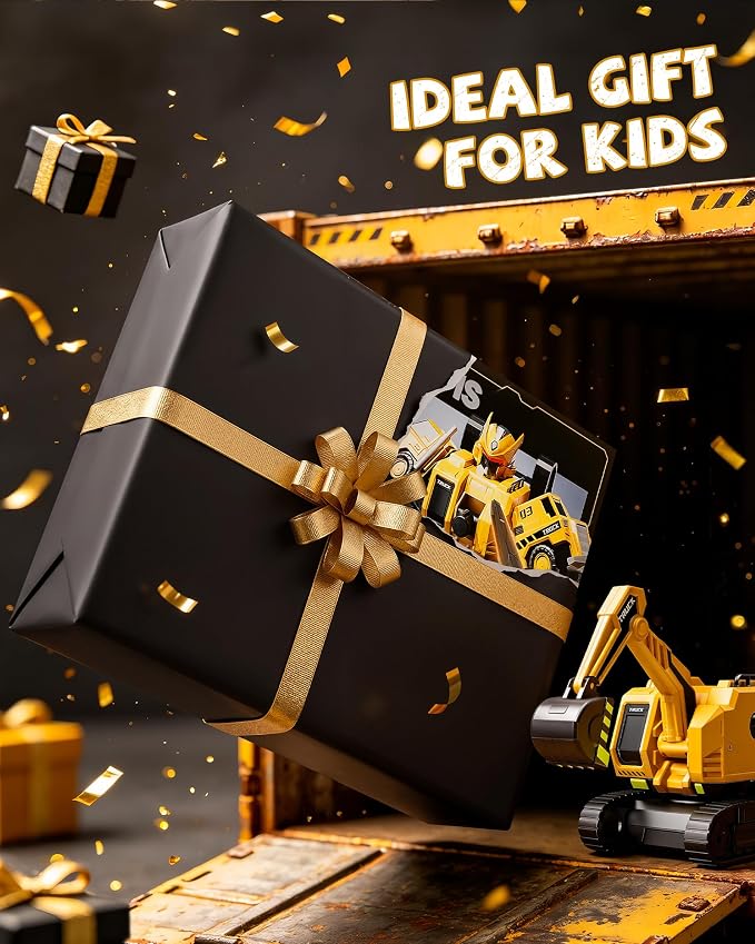 5-in-1 Construction Toys Truck for Toddler 2-4 Years, Dump Excavator Truck Toys for Boys Age 3-5 4-7 Year Old, Construction Toys for 2 3 4 5 Year Old Boys, Construction Trucks for Boys