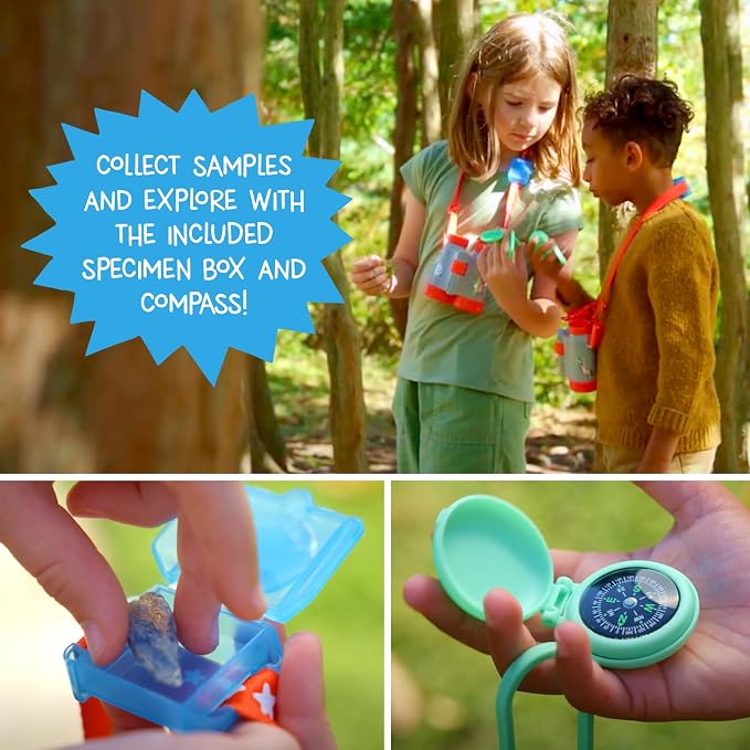 Wow in The World Kids’ Binoculars & Nature Explorer KIT | Look Far, Nature Scavenger Hunt, Specimen Box, Companion Audio Content, Bonus Reusable Science Tool, STEM Toy for Kids 4+ by Thames & Kosmos