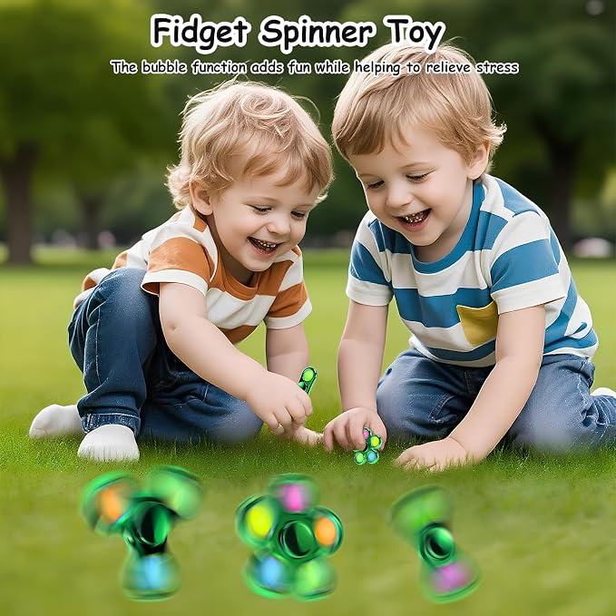 FIGROL Fidget Toys 3 Pack,Pop Fidget Spinner for Kids & Adults Relieves Stress and Calm Down,Sensory Toys for Kids with Autism ADHD Toys(Green)