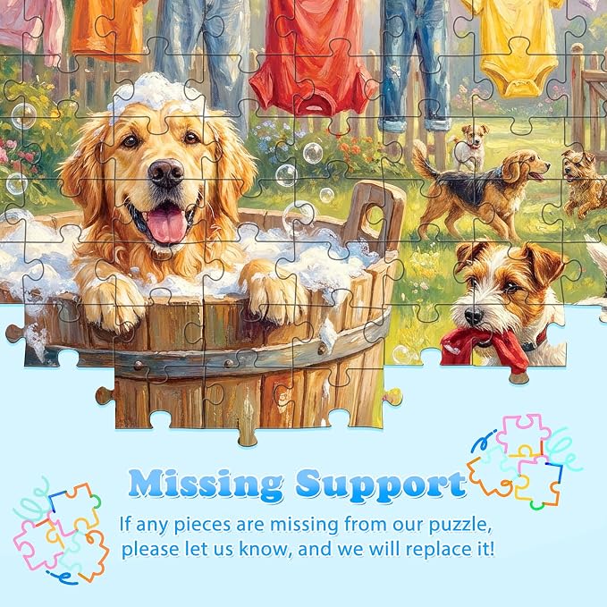 4-Pack 100 Piece Puzzles for Kids Ages 4-6 6-8 8-10, Funny Dogs 100 Piece Puzzles for Seniors Adults, Cute Animals Large Piece Kids Puzzles 100 Pieces for Seniors Adults Family Game Gifts (15x10 in)