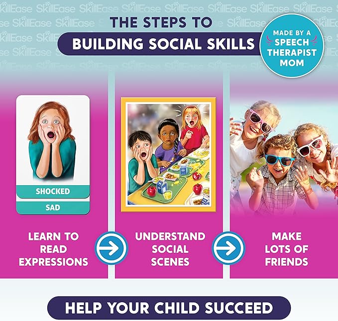 SkillEase Happy or Not, Bingo Emotions and Feelings Activity for Social Skills, Social Emotional Learning Activities, Therapy and Counseling Game for Kids, Speech Therapy Autism Game,