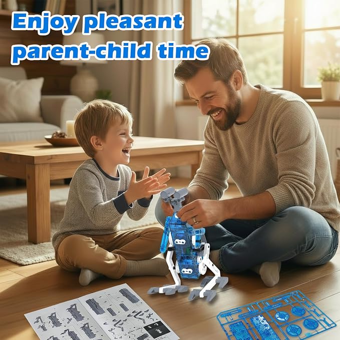 25-in-1 Solar Science Robot Kit, STEM Building Toy for Kids Ages 8+ | Solar & Battery Power, Transparent Visible Gear Body, DIY Education Experiment set Birthday Gift for Boys Girls 8-16