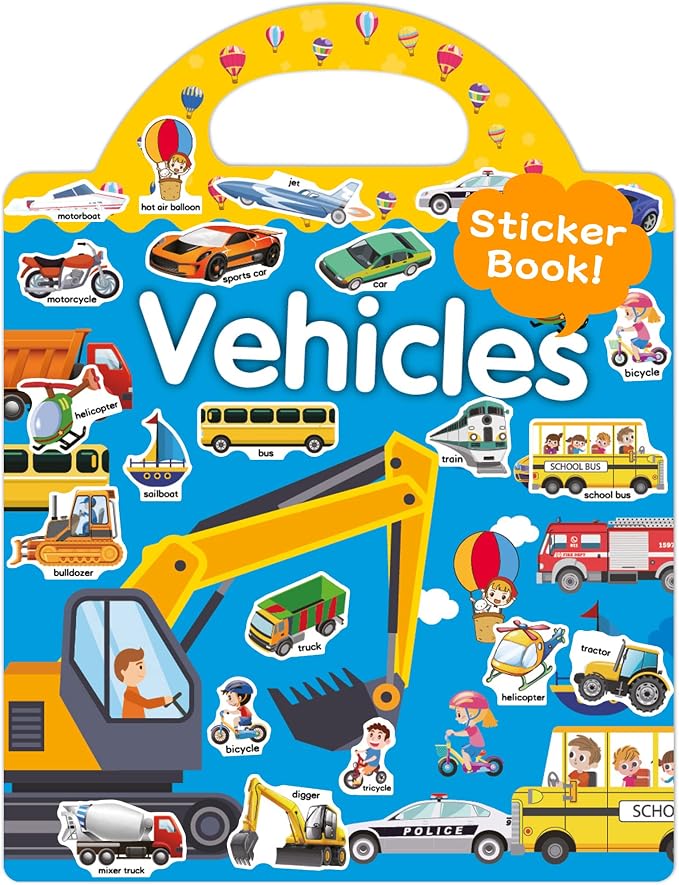 Benresive Reusable Sticker Book for Toddlers, Travel Stickers for Kids | Toddler Travel Activities Toys, Birthday Gifts for Boys & Girls, Airplane Travel & Road Trip Essentials Kids