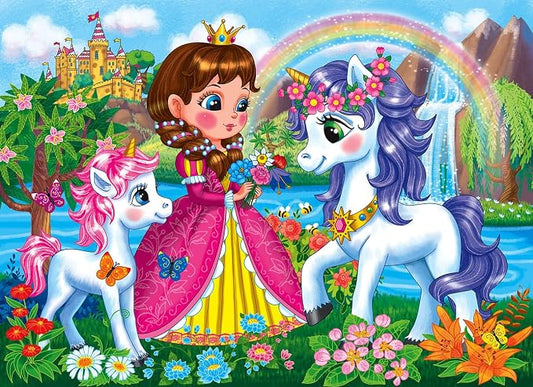 Puzzles for Kids Ages 4-6 6-8 Year Old - Princess & Unicorns | 100 Piece Jigsaw Puzzle for Toddler Children Learning Educational Puzzles Toys, Girls Birthday Gifts