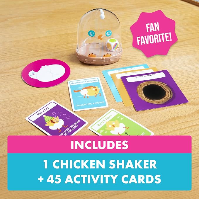 Exploding Kittens Hurry Up Chicken Butt, 2-6 Players, Age 4+ Kids Game | Get the wiggles out with our best‐selling kids game! Jump, laugh, make animal noises, and don’t get stuck with the chicken.