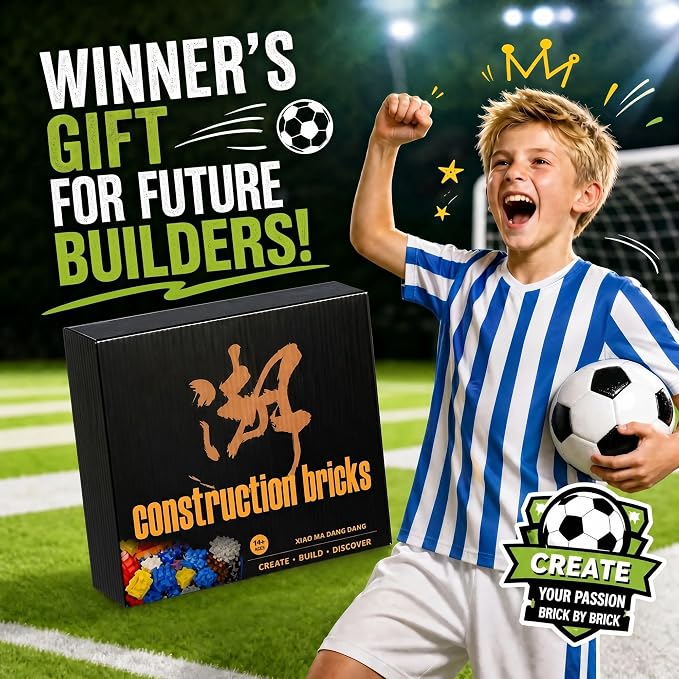 Soccer Ball Building Blocks Set, STEM Model Kit for Adults & Teens, Football Desk Decor Gift