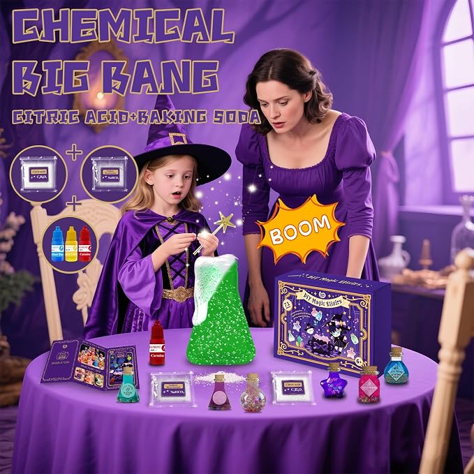 Magic Potion Kit for Kids - 22 Mixed Fairy Potion Bottles, Art Craft & Decoration Toys for Girls Ages 6 7 8 9 10 12+ Year Magical Workshop Kit for Boys Girls Birthday Party Gift, Christmas