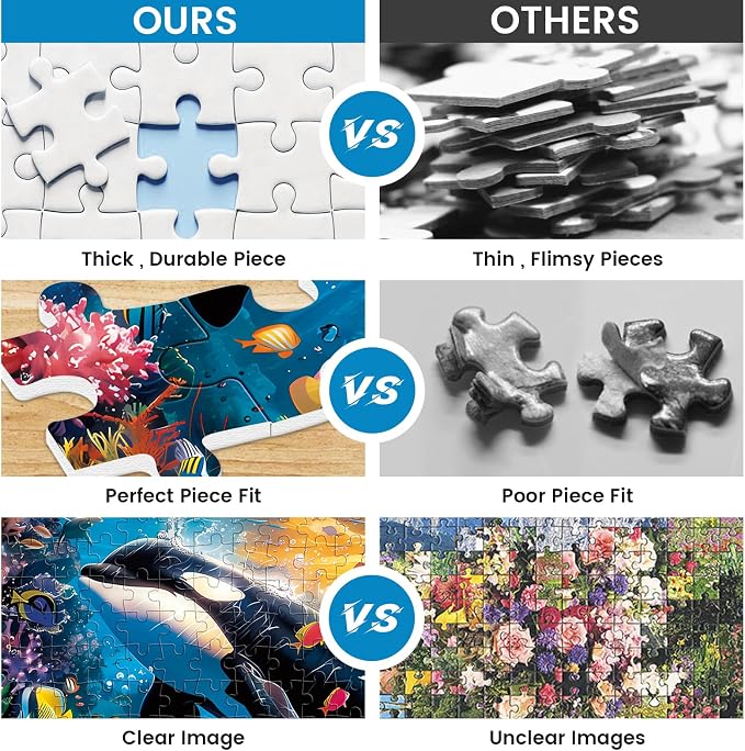 300 Piece Puzzles for Adults and Kids, Undersea World Jigsaw Puzzles | Sea Turtles Dolphins Whales Jigsaw Puzzle, Home Decor Birthday Party Gift Toy, Fun and Challenging Family Games, 20.5x15IN