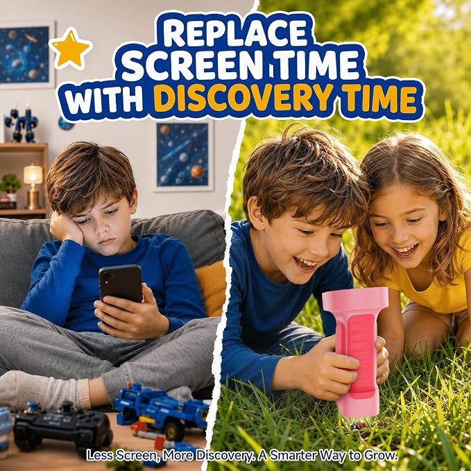 1000X Handheld Digital Microscope for Kids: Explorer 1080P Magnifying Glass | 2.4” IPS Portable Electronic STEM Outdoor Montessori Learning Toy, Birthday Gifts for 4 5 6 7 8-12 Year Old Boys Girls