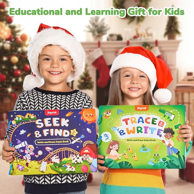 JoyCat Preschool Learning Activities Set (2-Pack) for Toddlers & Kids 3-5 | Letters & Numbers Handwriting Practice Tracing Workbooks for Toddlers & Kids, Birthday Gifts for Girls and Boys Ages 3-5
