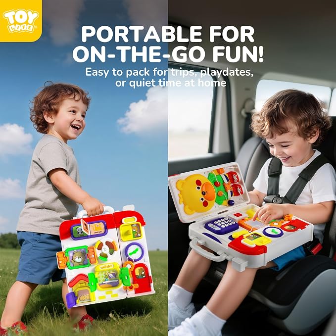 TOY Life Toddler Montessori Busy Board for 1-2 Year Old, 20‑in‑1 Baby Musical Toddler Toys, Early Educational Baby Montessori Toys for Toddler 1‑3, Easter Birthday Gift for 1+ Year Old Boys Girls