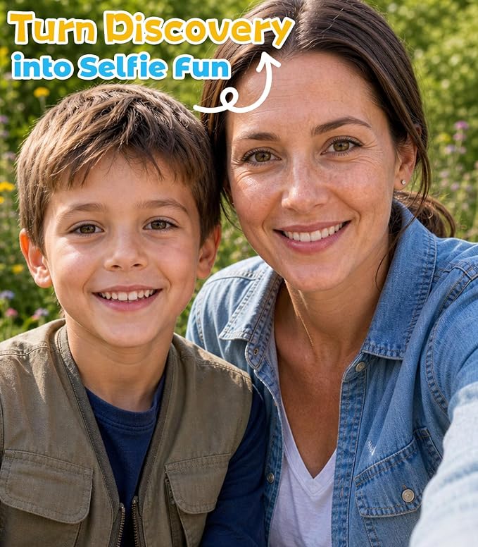 Handheld Digital Microscope for Kids, STEM Science Kits Ages 4-12 | 32G Card & Selfie Camera, 2.4" Screen 1000X Rechargeable Pocket Microscope, Edu Summer Birthday Gifts Toys for Boys & Girls