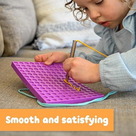 Spark & Wow Calm Down Threading Boards, Plumly, Set of 2 | Sensory Activity Board, Autism Toys for Play Therapy, ADHD Toys for Sensory Play