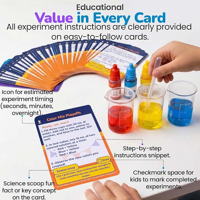 Science Experiment Kit for Kids Ages 8-12 Years - Chemistry Kit Designed By a PhD Chemist & Mom, 46 Hands-On STEM Educational Activities, Gifts for Boys & Girls