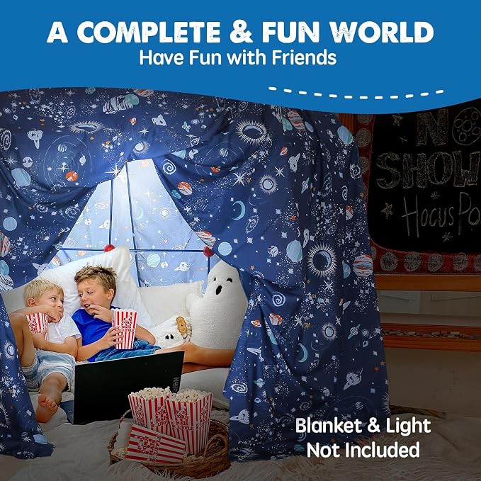 Tiny Land Fort Building Kit for Kids Ages 4-12, STEM Building Toy | 86 Rods & 44 Balls, Build Forts, Tunnels & Castles, Indoor/Outdoor Play, Storage Bag, STEM Gift for Kids