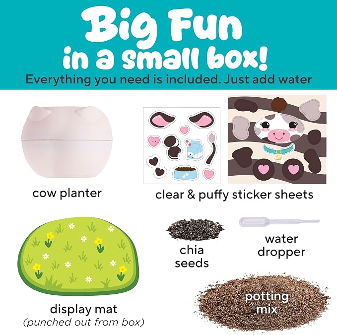 Creativity for Kids Plant-a-Pet Barnyard Pig Kit | Decorate, Plant & Grow Your Own Pet | Chia Seed Gardening Craft | Spring Crafts & Screen-Free Kids Activity (Ages 6+)