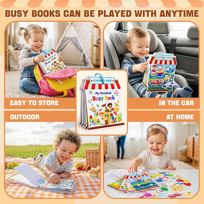 Activity Books for Toddlers 1-3|Felt Montessori Busy Book Learning Toys | Educational Busy Board for Toddlers 2-4|Preschool Color Sorting Toys for 2 year old|Sensory Baby Travel Toys Boys Girls Gift