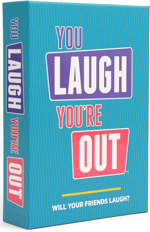 You Laugh You're Out | Charades Party Card Game for Adults & Teens Ages 14+ | 125 Prompt Cards, Laugh Tokens, Sand Timer, 4+ Players, Try Not to Laugh Challenge, Teen Game, Game Night Activity