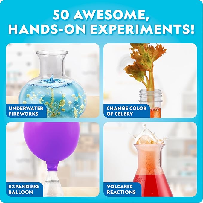 National Geographic Junior Chemistry Set with 50 Experiments for Kids | 20+ Lab Tools, Early Learning Lab, Hands-On Science Experiments, Chemistry Kit for Kids Ages 4-6, Birthday Gift