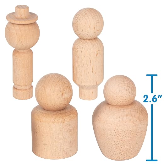 tickit Wooden Community Figures, Set of 10, for Ages 18m+ | Wooden Peg Dolls for Kids, 10 Different Shapes, Loose Parts Wooden Toys for Toddlers