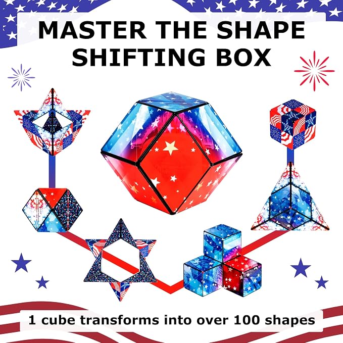 Shashibo DODECA Magnetic Puzzle Cube, Stress Relief Fidget Toy | 100+ Possible Shapes, Sensory Fidget Toy For Adults & Kids, Fun Shape Shifting Puzzle Box For All Ages