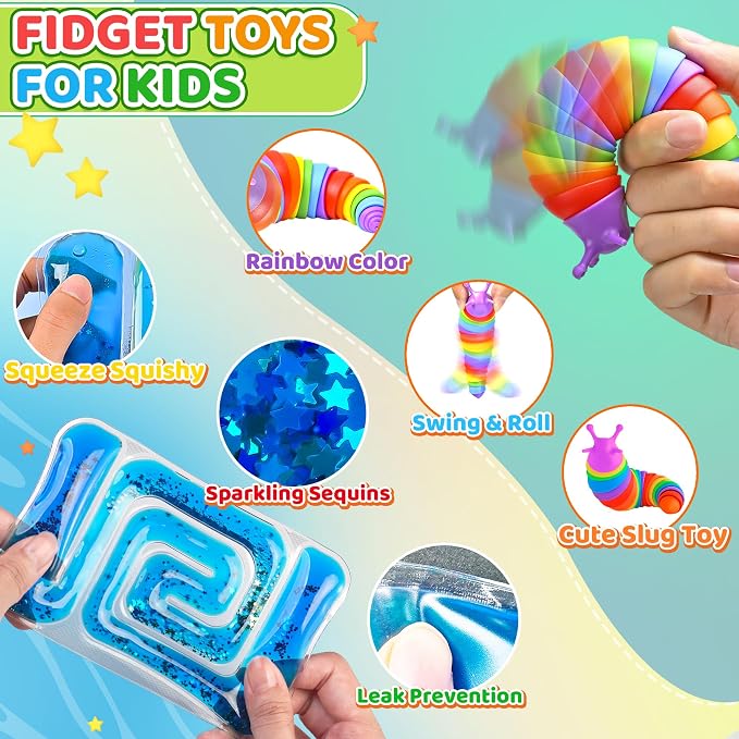 12Pack Sensory Autism Toys for Tollder Kids, Airplane Travel Road Trip Restaurant Toy for Age 3-5 5-7 Fidget Classroom Must Have Treasure Prize Autistic ADHD Easter Basket Stuffers Gifts