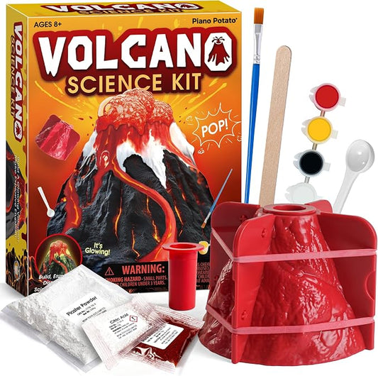 Volcano Science Kit, Kids Erupting STEM Experiment Set | Make a volcano erupt! Science experiment kit with non-toxic materials. Fun STEM project for kids, great educational gift.