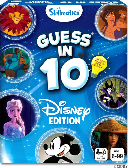 Skillmatics Guess in 10 Card Game – Disney, Gift for Kids, Travel Toys | Family Trivia Game, Educational Board Game, Cinderella, Mickey Mouse, Screen-Free Fun, Girls & Boys Ages 6, 7, 8, 9 and Up