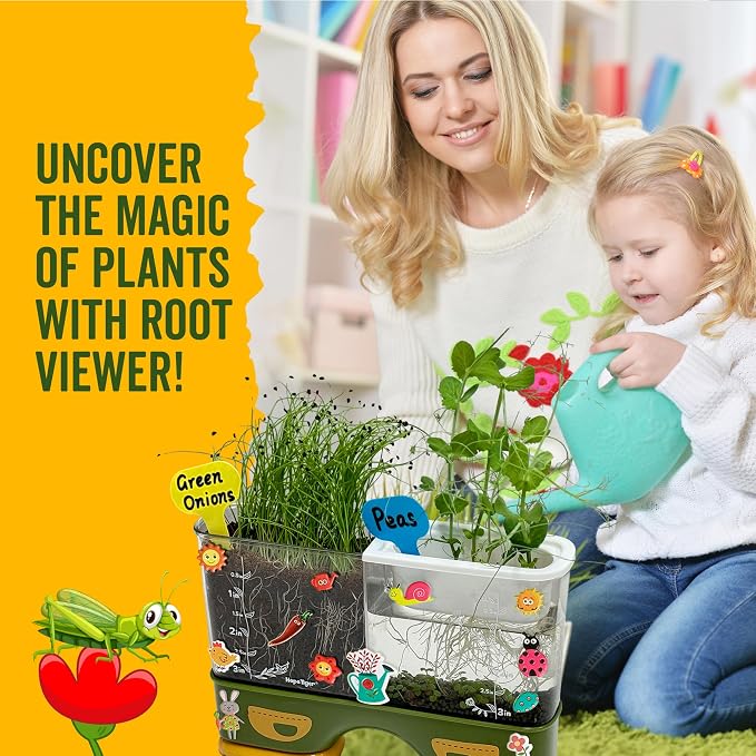Gardening Root Viewer for Kids - Planting Kits with Seeds & Garden Supplies - Grow Your Own Seed - Home & Classroom Science Stem Learning - Plant Growing Spring Farm Toys & Gifts for Ages 6 Up