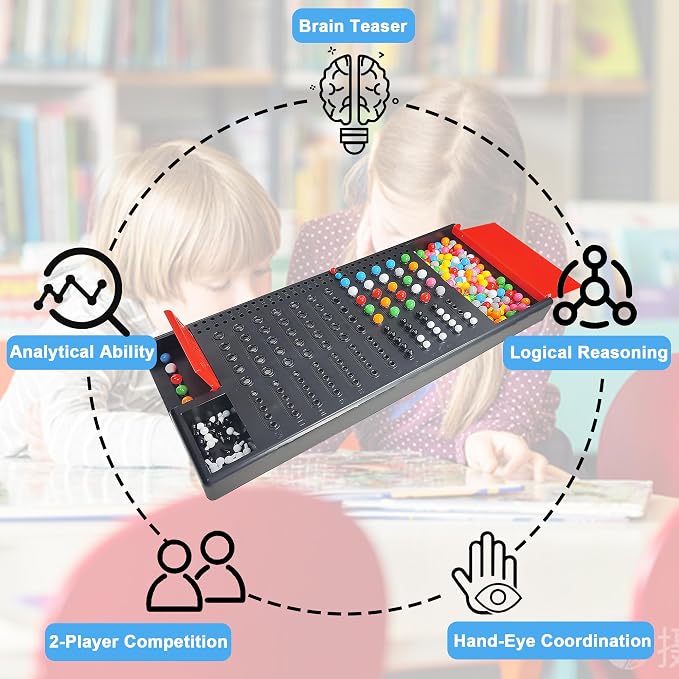 KIDAMI Code Breaker, Classic Codebreaking Travel Board Game, Black | 2 Player Battle, Brain Puzzle Set, Lightweight Carrying, Portable Storage Box, Kids Toddlers Adults Gift for Family Learning