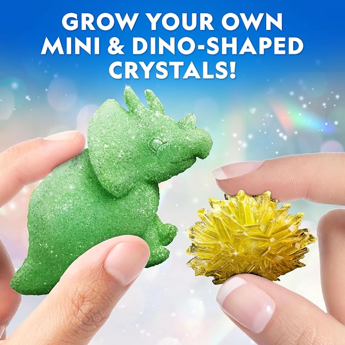 National Geographic Crystal Growing Kit with 5 Unique Activities | Glow-in-the-Dark Crystal, Underwater Crystals, Crystal Trees and Dinosaur Figure, STEM Science Activity, Birthday Gift